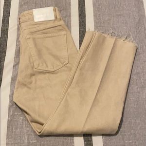 ZARA 100% cotton beige denim jeans
